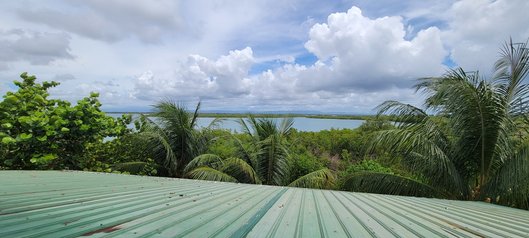 Panoramic view over the lagoon toward the Caribbean